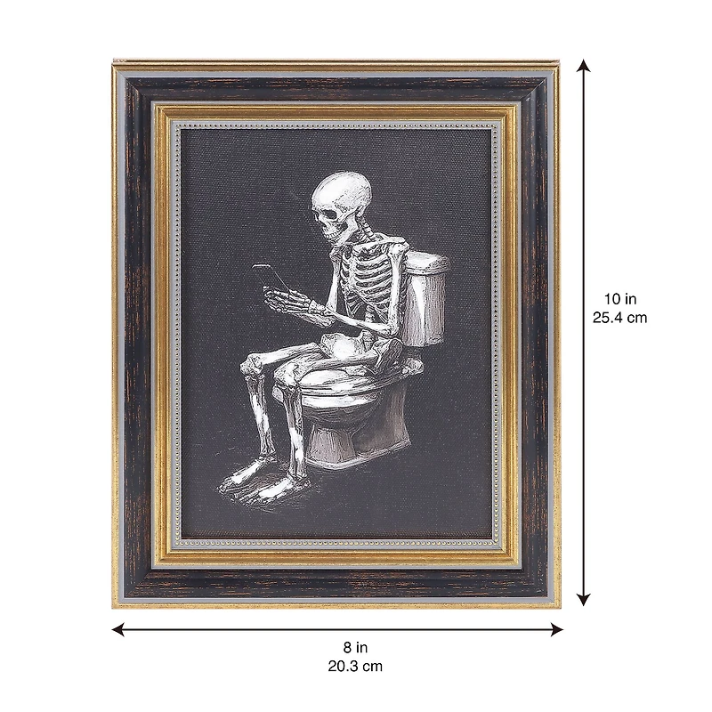 8" x 10" Skeleton with Toilet Wall Décor by Ashland®
