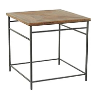 Brown Wood Rustic Accent Table 24" x 24" x 24"
