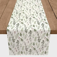 90" Pine Greenery Cotton Twill Runner