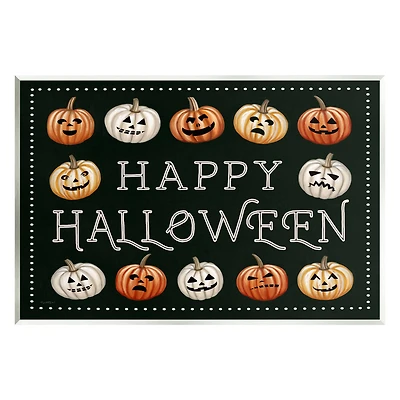Stupell Industries Happy Halloween Jack-o-Lanterns Wall Plaque Art