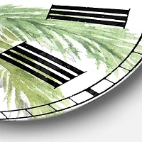 Designart 'Mixed Botanical Greens Palms V Farmhouse Wall Clock