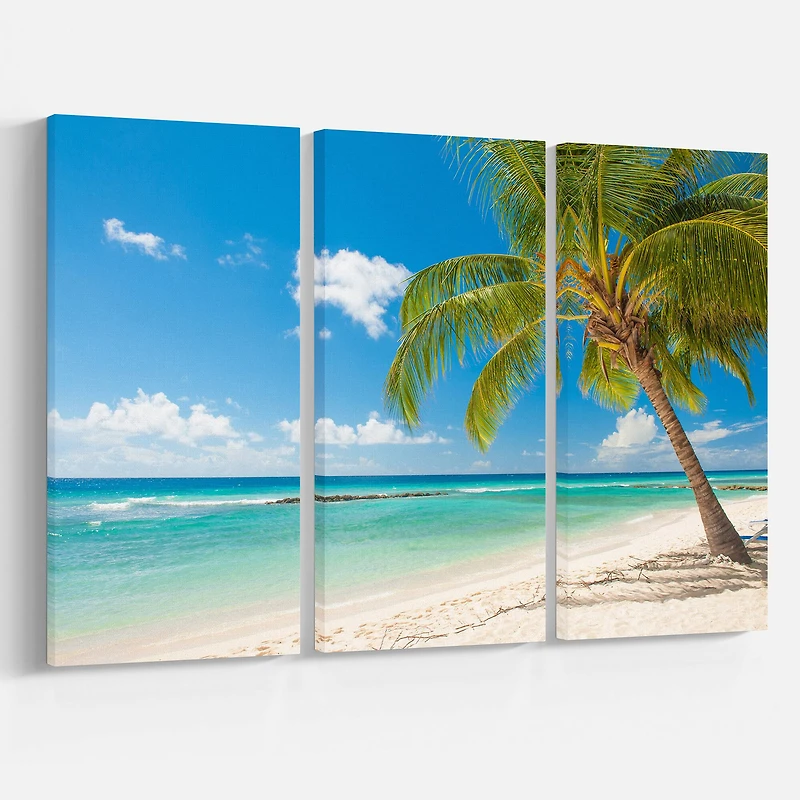 Designart - Palm tree over white sand