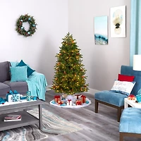 5.5ft. Pre-Lit Yukon Mountain Fir Artificial Christmas Tree, Clear Lights