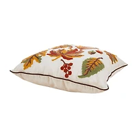 Glitzhome® Embroidered Fall Leaves Pillow
