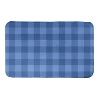 Designs Direct Blue Buffalo Check Bath Mat, 34" x 21"