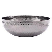 Hello Honey® 14" Oxidized Silver Round Hammered Metal Bowl