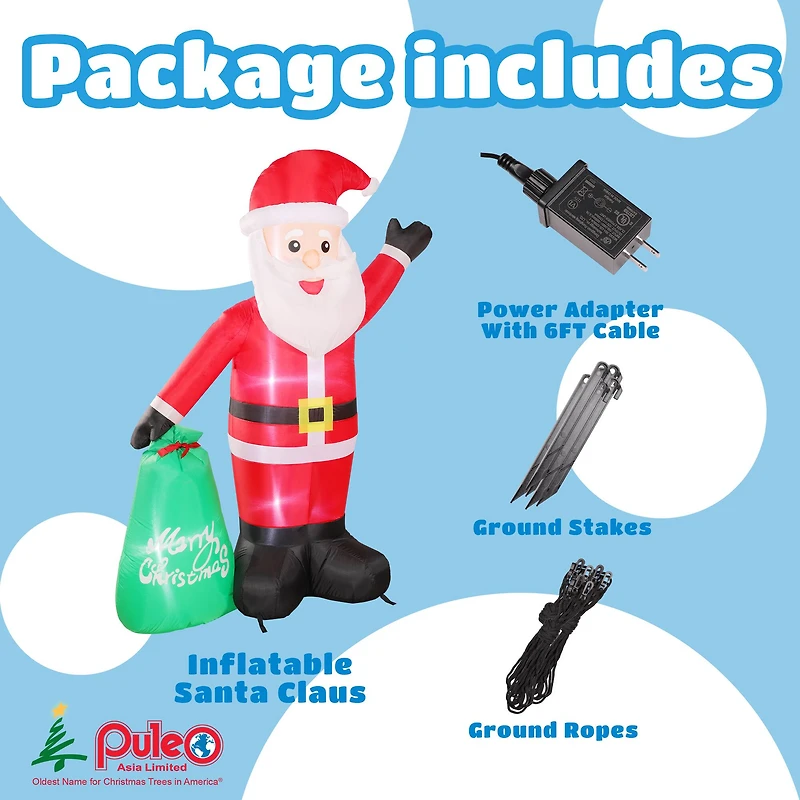 6ft. Inflatable Christmas Santa with Warm White LED Lights