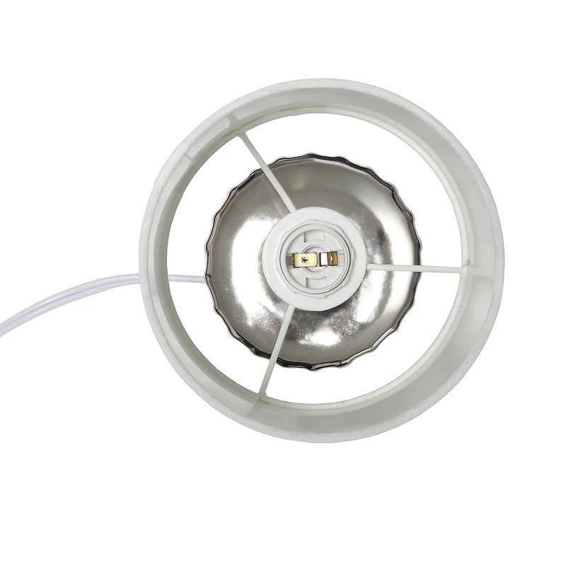 Simple Designs 11.5" Ruffled Metallic Chrome Capsule Table Lamp