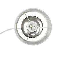 Simple Designs 11.5" Ruffled Metallic Chrome Capsule Table Lamp