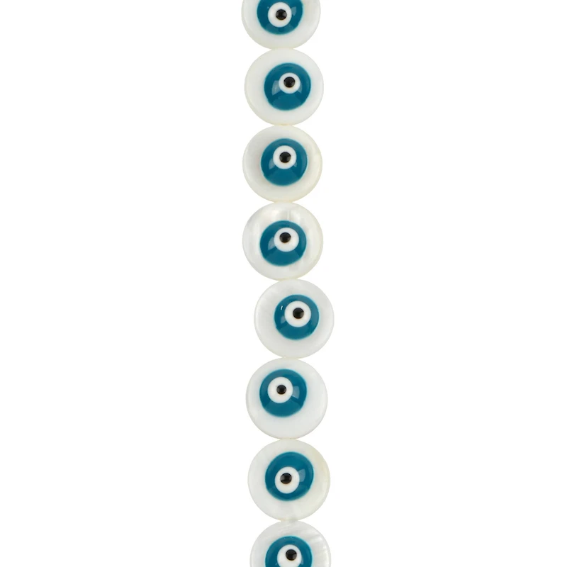 11mm Enamel Eye Lentil Shell Beads by Bead Landing™