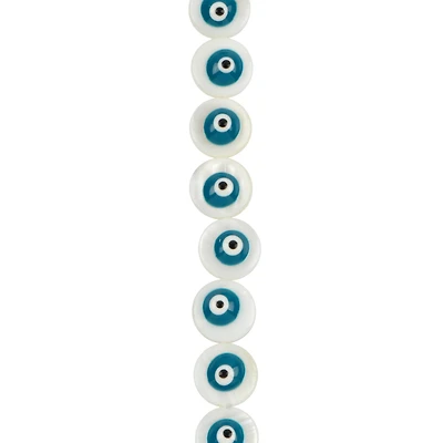 11mm Enamel Eye Lentil Shell Beads by Bead Landing™