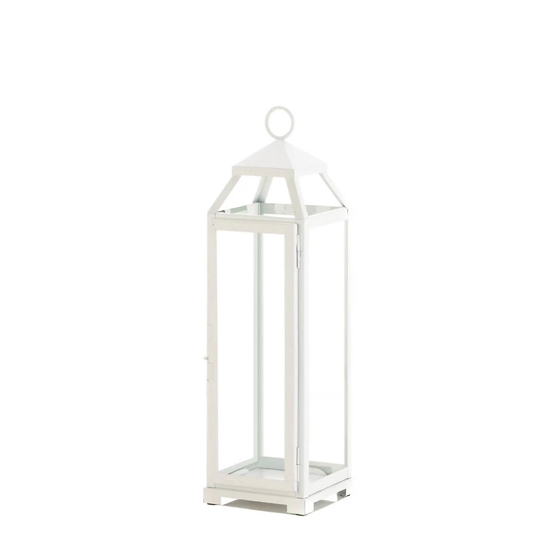 19" Country White Open Top Lantern