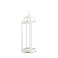 19" Country White Open Top Lantern