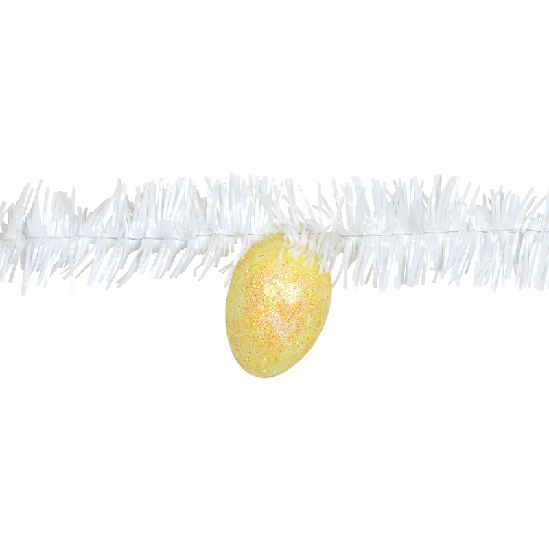 25ft. White Tinsel Garland with Easter Eggs
