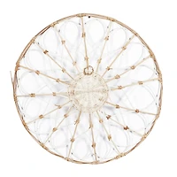 Set of 3 Brown Wood Coastal Style Abstract Wall Decor, 20", 24", 28"