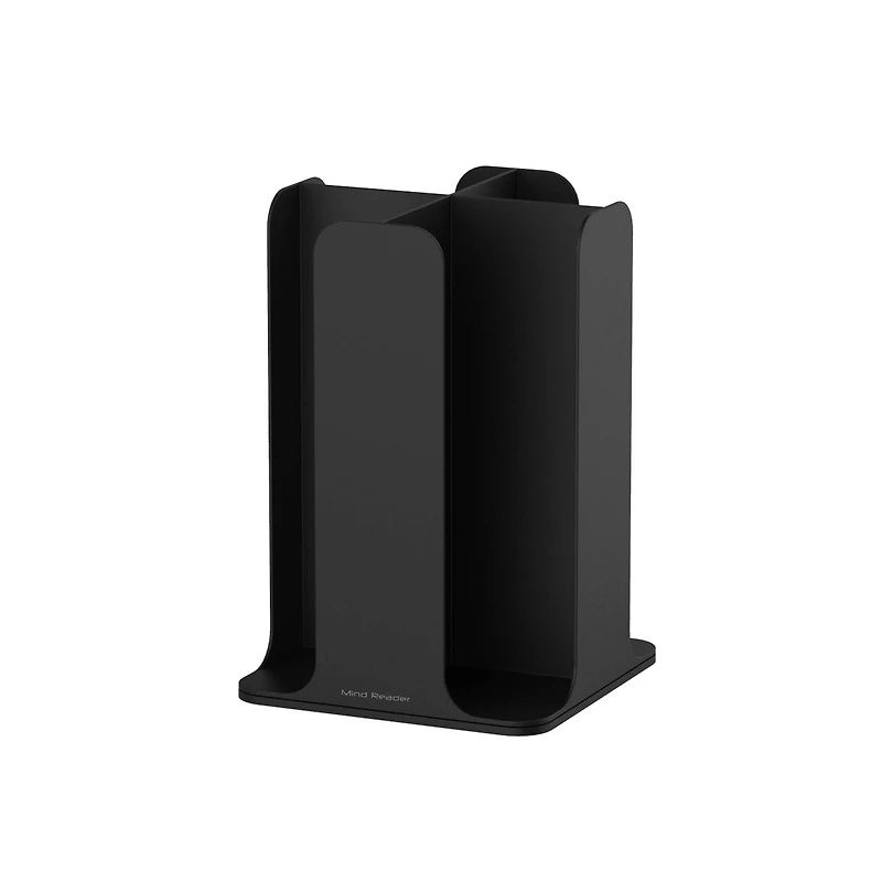 Mind Reader Black 4-Compartment Cup and Lid Organizer Carousel