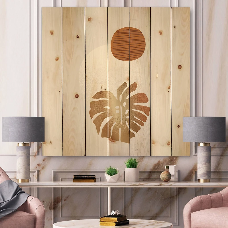 Designart - Tropical Palm Leaf & Abstract Geometry Shapes II