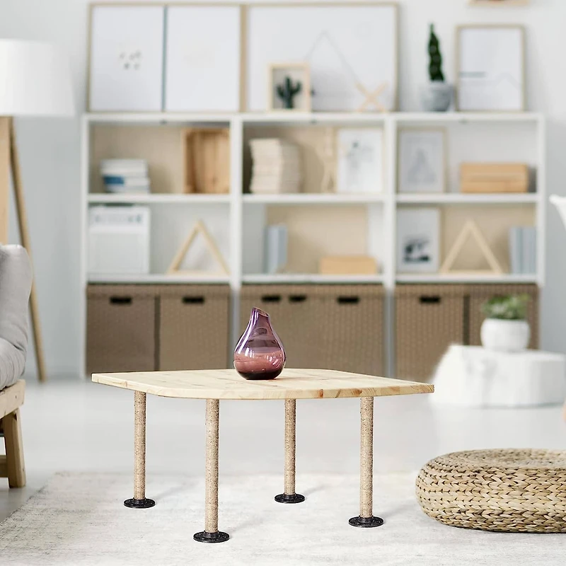 NEX™ Brown Industrial Pipe Metal Table Legs with Casters, 4ct.