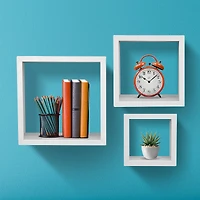 Sorbus Floating Square Shelf Set