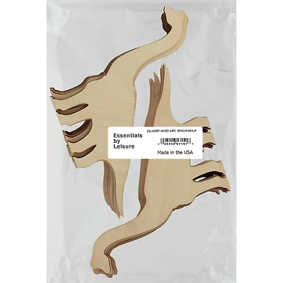 Essentials by Leisure Arts 24 Pack 6.38" x 5" Brachiosaur Flat Wood Shape