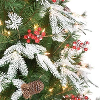7.5ft. Pre-Lit Glittery Pine Artificial Christmas Tree, Clear Incandescent Lights