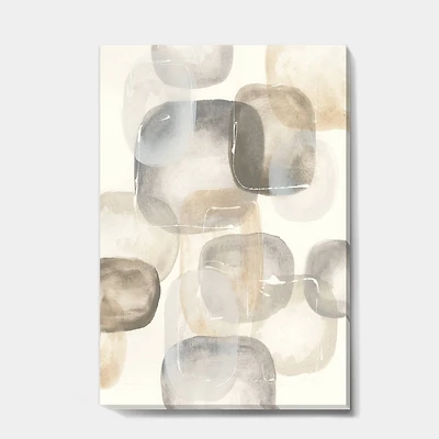 Designart - Neutral Oval Grey Stones II