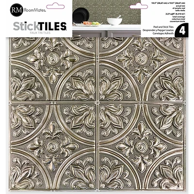 Gold Tin Peel & Stick Tile Backsplash StickTiles®