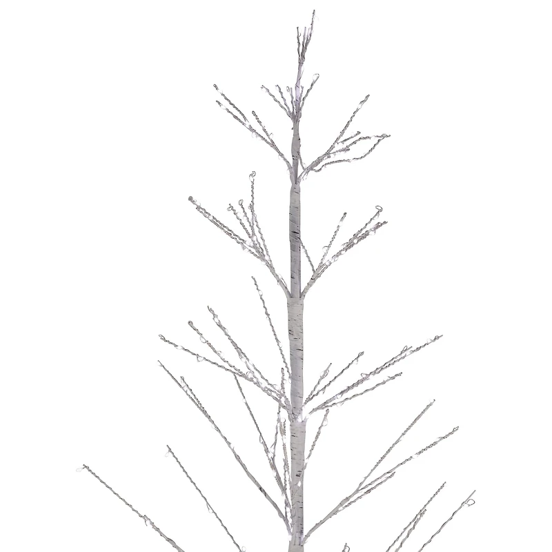 6ft. Pre-Lit White Birch Twig Artificial Tree, Pure White LED Lights