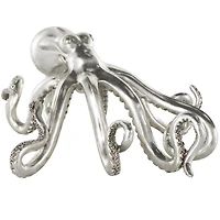 21.5" Silver Laying Octopus Sculpture
