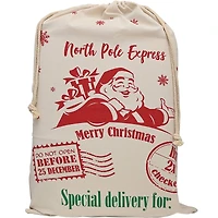 Personality Case™ 19" x 26" North Pole Express Merry Christmas Cotton Drawstring Bag