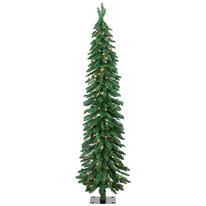 6ft. Pre-Lit Alpine Artificial Christmas Tree, Clear Lights