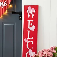 Glitzhome® 3.5ft. Valentine's Wooden Welcome Porch Sign