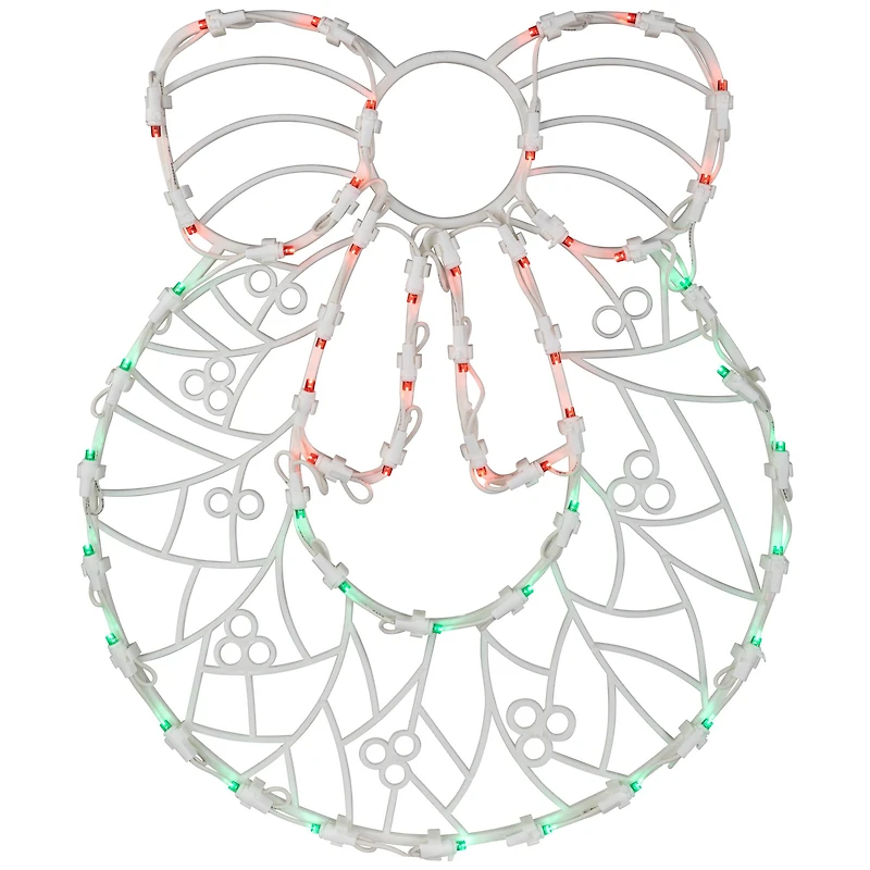 16" White & Clear LED Lighted Wreath Christmas Window Silhouette Decoration