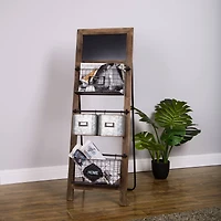 Glitzhome® 43.31" Farmhouse Metal & Wooden Magazine Rack