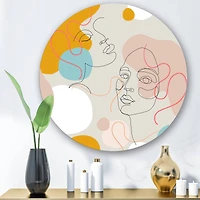 Designart - Minimal One Line Portrait of Female Face II