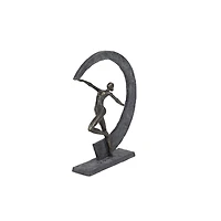 Grey Resin Modern Sculpture, Dancer 15" x 12" x 3"
