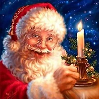 Sparkly Selections Santa with Candle Diamond Painting Kit, Square Diamonds