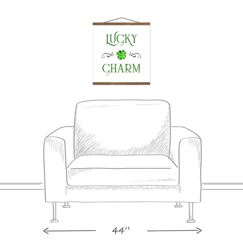 Lucky Charm 16" x 16" Teak Hanging Canvas