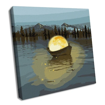 Ideyka Moon Boat with Metallic Painting by Numbers Kit