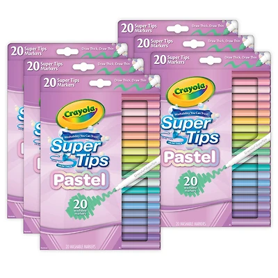 Crayola® Supertip Pastel Markers, 6 Packs of 20