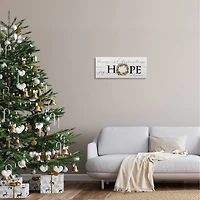 Stupell Industries Joy Hope & Peace Christmas Wreath Canvas Wall Art