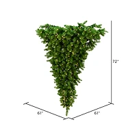 6ft. Pre-Lit American Upside Down Artificial Christmas Tree, Warm White Dura-Lit® LED Lights