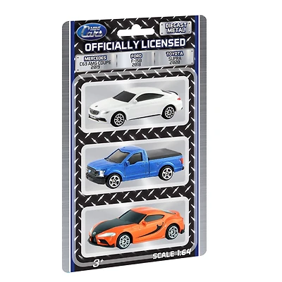 Assorted Die Cast Mini Series 1:64 Scale Car Set, 3pc.