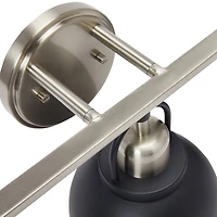 Hello Honey® Robert Stevenson Lighting Walsh Matte Black & Brushed Nickel Metal 3-Light Vanity Light