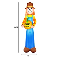 Airflowz Inflatable 7.5ft. Harvest Scarecrow Holding Pumpkin