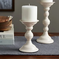 Cream Metal Pillar Candle Holder by Ashland
