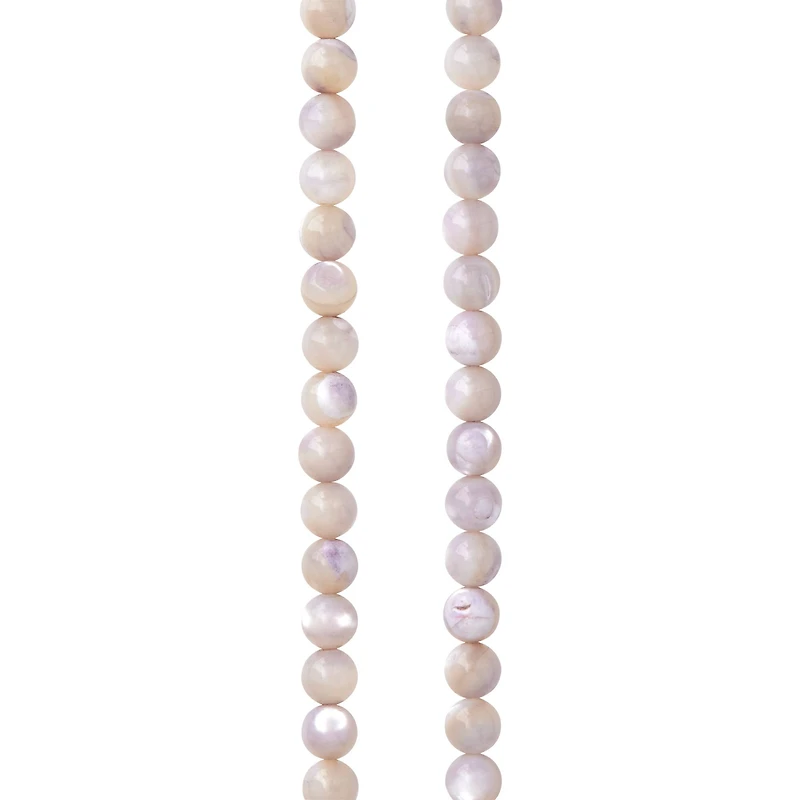 Light Gray Mother of Pearl Round Beads, 4mm by Bead Landing™