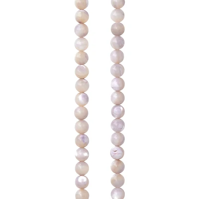 Light Gray Mother of Pearl Round Beads, 4mm by Bead Landing™