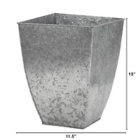 15" Silver Square Tin Planter