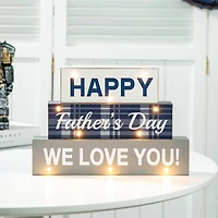 Glitzhome® 12" Lighted Happy Father's Day Block Sign